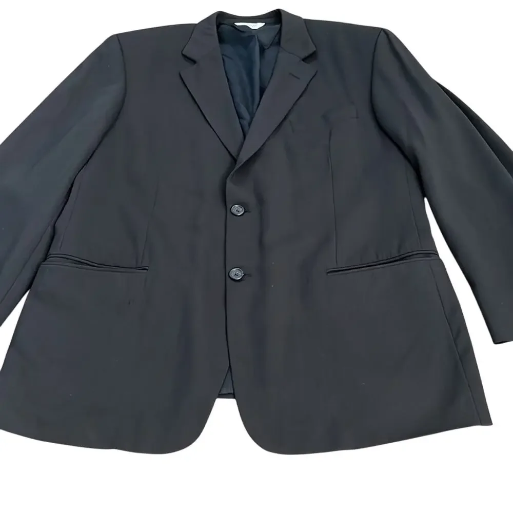 Joseph‎ & Feiss Mens Black 100% Classic Worsted Wool Blazer/Sports Coat Size 44R